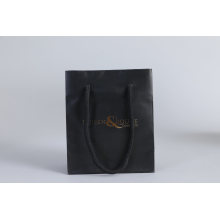 Simple Paper Bag with Gold Hot Foil Logo Customize China Manmufacturer